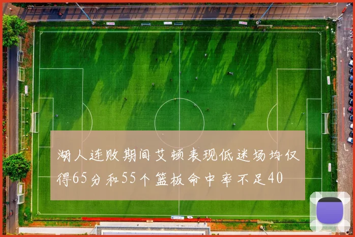 湖人连败期间艾顿表现低迷场均仅得65分和55个篮板命中率不足40
